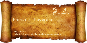 Harmati Levente névjegykártya